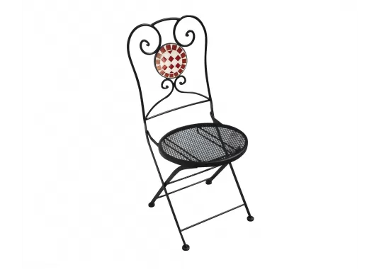 krzesło rozkładane z mozaiką