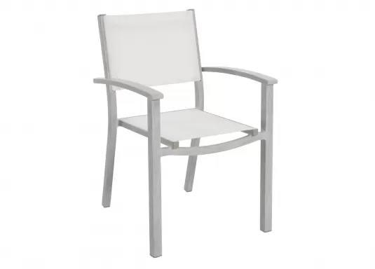 fotel ogrodowy z aluminium biało-szary