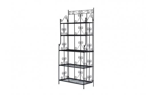 Czarny regał z metaloplastyki z ornamentami vintage CHAND Czarny regał z metaloplastyki z ornamentami vintage CHAND