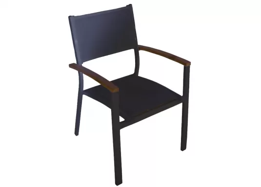 aluminiowe czarne krzesło obiadowe ogrodowe 