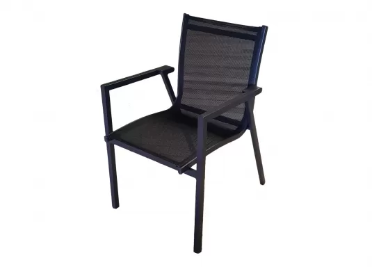 krzesło aluminiowe z tekstyliną na siedzisku i oparciu PIENZA