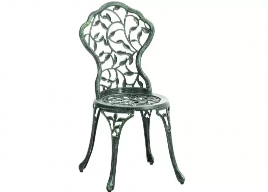 zielone krzesło w stylu indyjskim aluminiowe