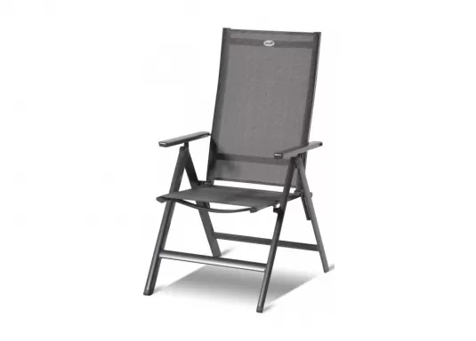 Składany fotel ogrodowy pozycyjny aluminiowy ciemnoszary ARUBA Hartman