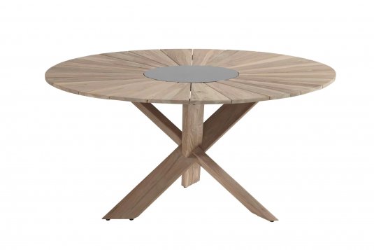 Okrągły sół teak średnica 150 cm PROVENCE wkładka kamienna Okrągły sół teak średnica 150 cm PROVENCE wkładka kamienna