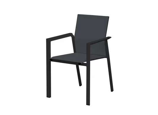 czarne sztaplowane ekskluzywne krzesło ogrodowe aluminiowe