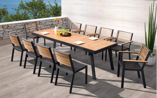 Komplet mebli stołowy 10-cio osobowy YORK Higold czarny teak Komplet mebli stołowy 10-cio osobowy YORK Higold czarny teak