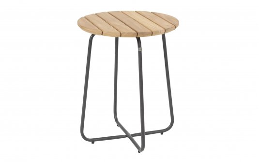 Okrągły stolik kawowy blat teak Ø45 VERDI 4SO podstawa grafitowa Okrągły stolik kawowy blat teak Ø45 VERDI 4SO podstawa grafitowa