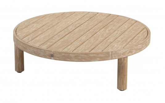 Okrągły stolik kawowy SEM Ø80 ze szczotkowanego drewna teakowego Okrągły stolik kawowy SEM Ø80 ze szczotkowanego drewna teakowego