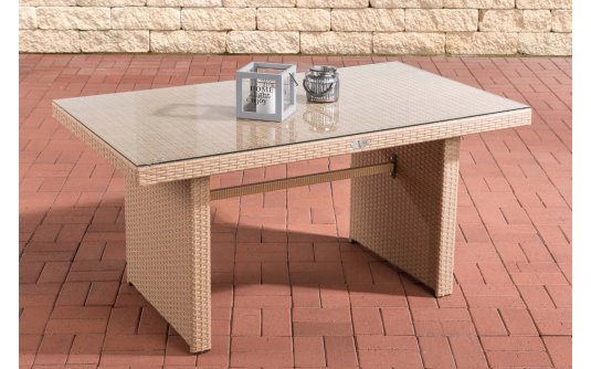 stół z technorattanu ogrodowy 137x66 cm piaskowy stół z technorattanu ogrodowy 137x66 cm piaskowy