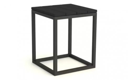 Grafitowy stolik boczny ogrodowy aluminiowy GILI 33x33x40 cm Grafitowy stolik boczny ogrodowy aluminiowy GILI 33x33x40 cm