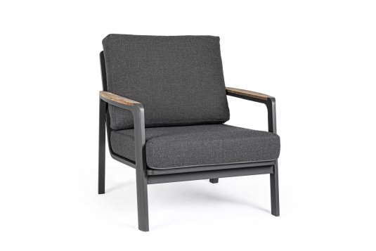 Fotel aluminiowy na taras nowoczesny JALISCO bizzotto ciemnoszary