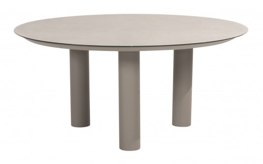 Okrągły stół ogrodowy DONATO Ø160 cm jasnoszary z ceramicznym blatem