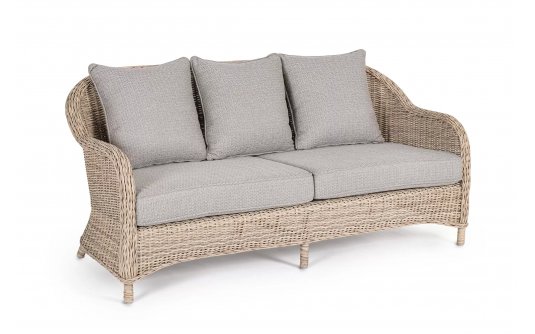 Klasyczna kanapa ogrodowa z beżowego technorattanu ADITYA bizzotto Klasyczna kanapa ogrodowa z beżowego technorattanu ADITYA bizzotto