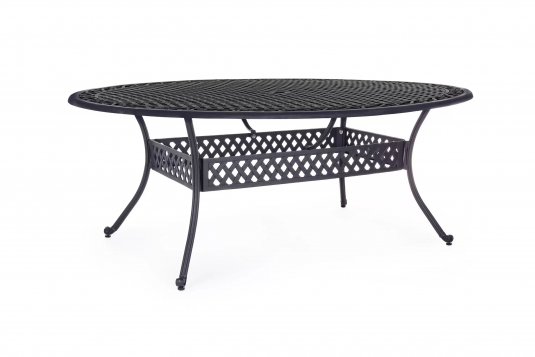 Antracytowy klasyczny stół aluminiowy IVREA na taras 201x148 cm bizzotto