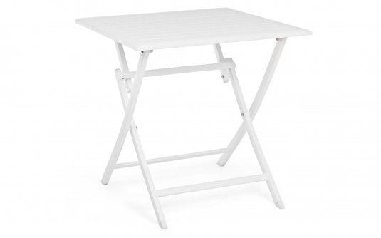 Składany stół aluminiowy balkonowy biały 70x70 ELIN bizzotto Składany stół aluminiowy balkonowy biały 70x70 ELIN bizzotto
