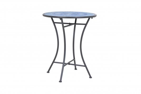 Okragły stolik śr. 60 cm z blatem niebieskim ceramicznym BISANZIO bizotyo