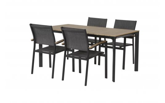 Zestaw obiadowy dla 6 osób aluminium kompozyt i tekstylina AREZZO 160x90 Zestaw obiadowy dla 6 osób aluminium kompozyt i tekstylina AREZZO 160x90