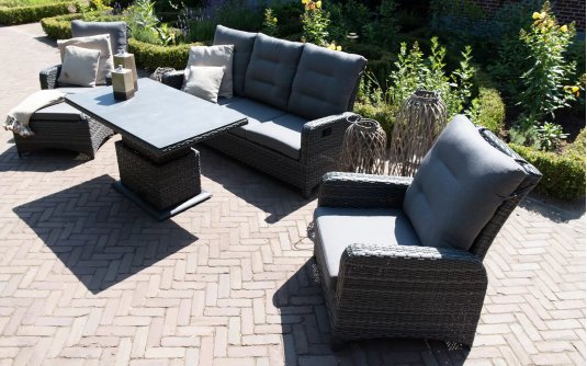 Komplet na taras technorattanowy z pochylanymi oparciami antracyt SOHO FORTE Komplet na taras technorattanowy z pochylanymi oparciami antracyt SOHO FORTE