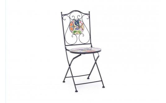 Składane krzesło retro metalowe ceramiczne siedzisko PALOMA bizzotto Składane krzesło retro metalowe ceramiczne siedzisko PALOMA bizzotto