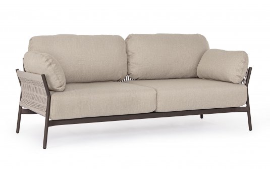 Nowoczesna sofa na taras aluminiowa konstrukcja antracyt / poduszki beżowe PARDIS bizzotto