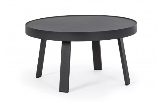 Ciemnoszary okrągły stolik ogrodowy śr. 71 cm aluminiowy SPYRO Ciemnoszary okrągły stolik ogrodowy śr. 71 cm aluminiowy SPYRO