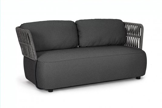 Ciemnoszary ekslkuzywny komplet mebli na taras grube poduszki PALMER bizzotto