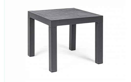 Kwadratowy stolik aluminiowy 50x50 antracyt blat ceramiczny KLEDI bizzotto Kwadratowy stolik aluminiowy 50x50 antracyt blat ceramiczny KLEDI bizzotto