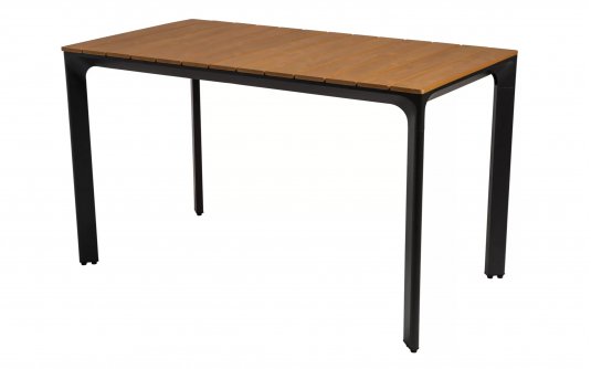 Prostokątny stół ogrodowy aluminium antracyt blat kompozyt teak AREZZO 130x70 Prostokątny stół ogrodowy aluminium antracyt blat kompozyt teak AREZZO 130x70