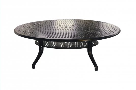 Owalny ogrodowy stół z odlewanego aluminium malowany na czarno KINGS 250x110 cm