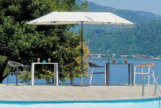 Owalny parasol 2x4 m noga antracyt poszycie poliester ECRU