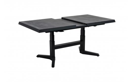 Ciemnoszary rozkłądany stół ogrodowy z podnoszonym blatem MURCIA 143-183 Ciemnoszary rozkłądany stół ogrodowy z podnoszonym blatem MURCIA 143-183