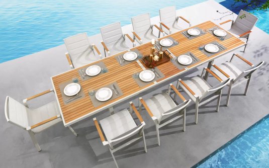 Rozkładany zestaw stołowy beżowy aluminiowy NOFI 280-340 2.0 Higold Rozkładany zestaw stołowy beżowy aluminiowy NOFI 280-340 2.0 Higold