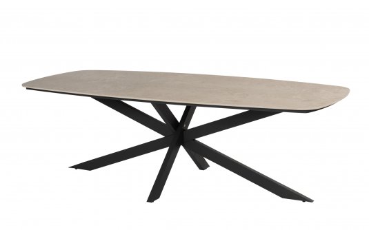 Stół jadalniany na taras PRADO 4SO ceramiczny blat podstawa krzyżowa grafitowa