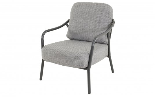Fotel ogrodowy DURBAN Lesli Living — aluminium, lina ciemnoszara, poduszka olefin Fotel ogrodowy DURBAN Lesli Living — aluminium, lina ciemnoszara, poduszka olefin
