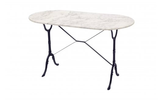 Stół do kawiarni 120x60 cm noga czarna marmur biały MARBLE Stół do kawiarni 120x60 cm noga czarna marmur biały MARBLE