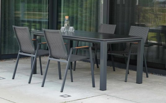 Stół 180x90 aluminoiwy grafit z brązowym blatem ceramicznym MONTE NEGRO Stół 180x90 aluminoiwy grafit z brązowym blatem ceramicznym MONTE NEGRO