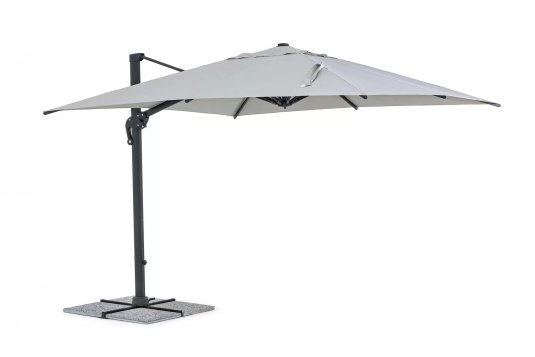 Parasol obrotowy aluminiowy antracyt poszycie jasnoszare INES 3x3