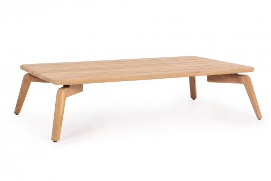 Prostokątny stolik ogrodowy TAMIRES 120x70x30 cm z drewna teak FSC