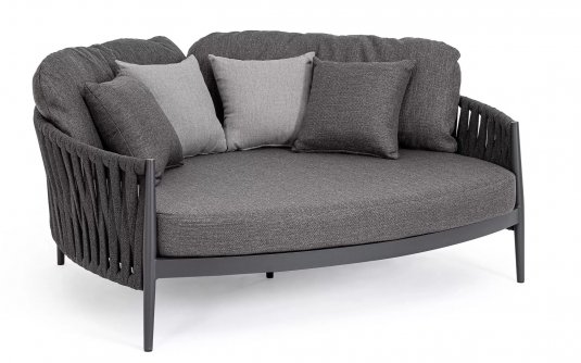 Dwuosobowe łóżko ogrodowe JACINTA nowoczesne grafitowe poduszka Olefin Bizzotto Dwuosobowe łóżko ogrodowe JACINTA nowoczesne grafitowe poduszka Olefin Bizzotto