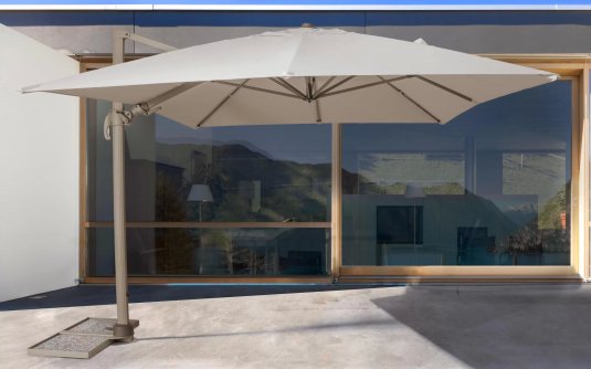 Parasol z noga boczną SARAGOZZA 3x3 bezowy pochylany