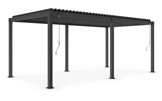 Pergola grafitowa z zamykanym dachem lamelowym 3x6 m GARDA Bizzotto Pergola grafitowa z zamykanym dachem lamelowym 3x6 m GARDA Bizzotto