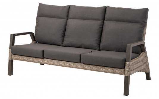 Sofa ogrodowa TREVISO 3-osobowa aluminowa pochylane oparcia technorattan Taupe Sofa ogrodowa TREVISO 3-osobowa aluminowa pochylane oparcia technorattan Taupe