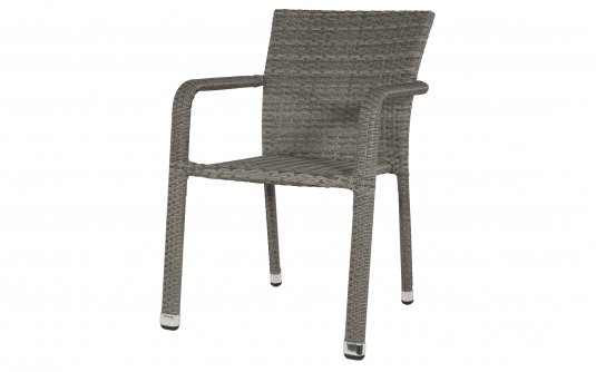 Krzesło ogrodowe sztaplowane SOL technorattan szarobrązowy aluminium Krzesło ogrodowe sztaplowane SOL technorattan szarobrązowy aluminium