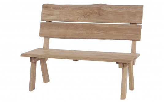 Ławka ogrodowa BOOMS teak rustykalna 2‑osobowa 130×63×100 cm Ławka ogrodowa BOOMS teak rustykalna 2‑osobowa 130×63×100 cm