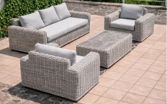 Komplet ogrodowy wypoczynkowy z technorattanu okrągłego z dużą sofą woma fotelami i stolikiem torres Komplet ogrodowy wypoczynkowy z technorattanu okrągłego z dużą sofą woma fotelami i stolikiem torres